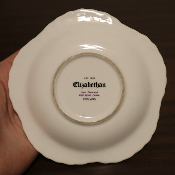 Floral Pentagonal Elizabethan Hand Decorated Fine Bone China England Dish Plate - Picture 3 of 5